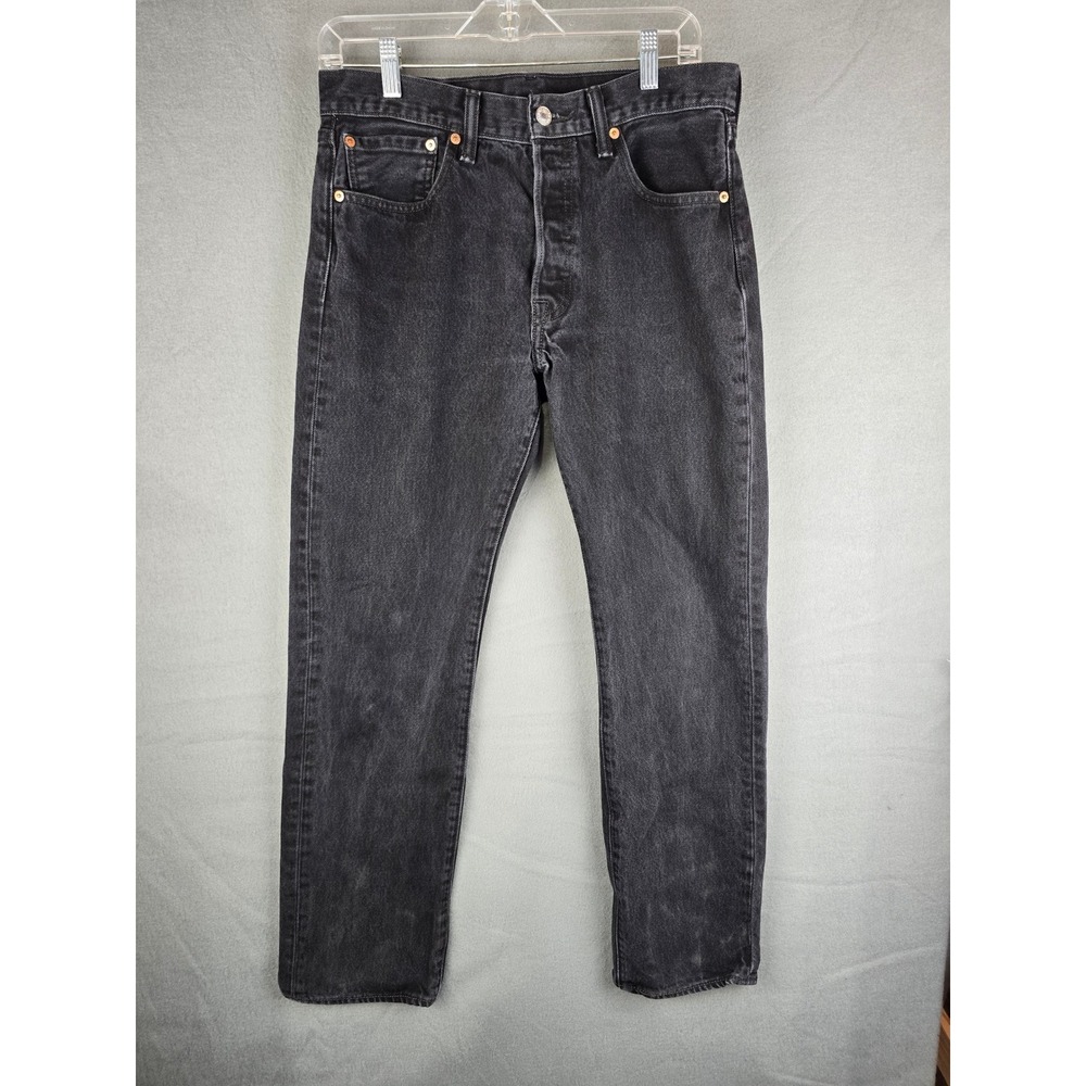 Levi's 501 Jeans Mens 32x30 Black Original Fit Button Fly Straight Leg Classic